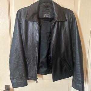 Crossing Pointe black classic zip leather jacket M excellent